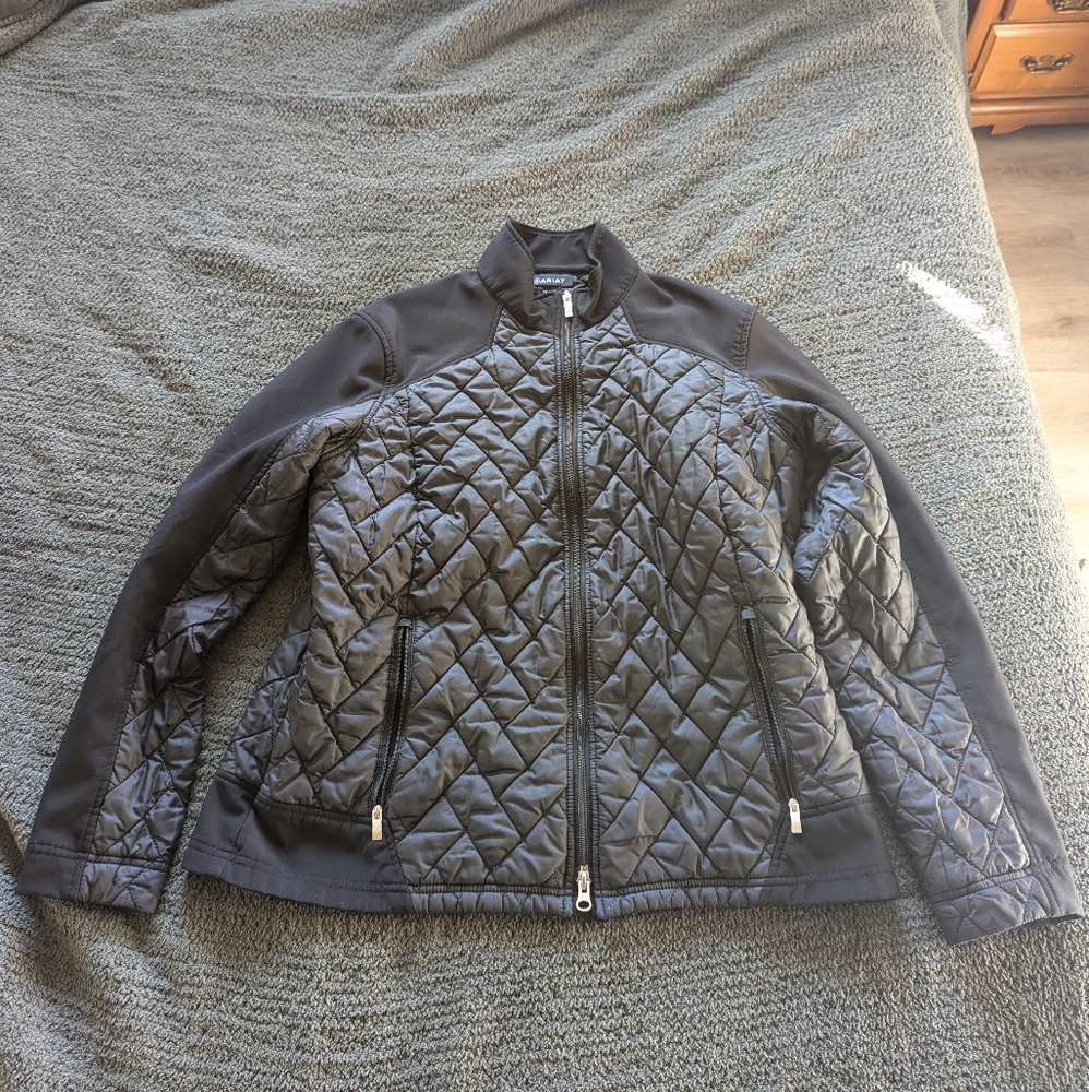 Ariat Quilted Jacket Womens Medium Black Brisk Riding Western Puffer
